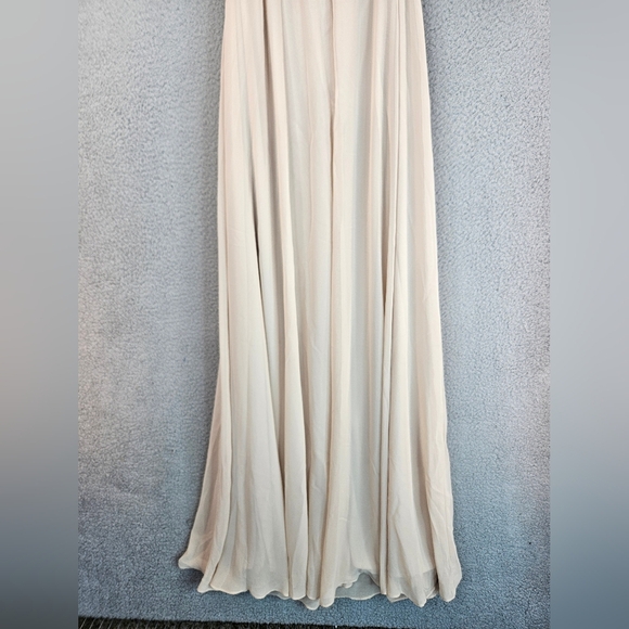 After Six Gown Womens Sz 14R Champagne Lux Chiffon Draped Flowy Romantic **READ* - Picture 10 of 14